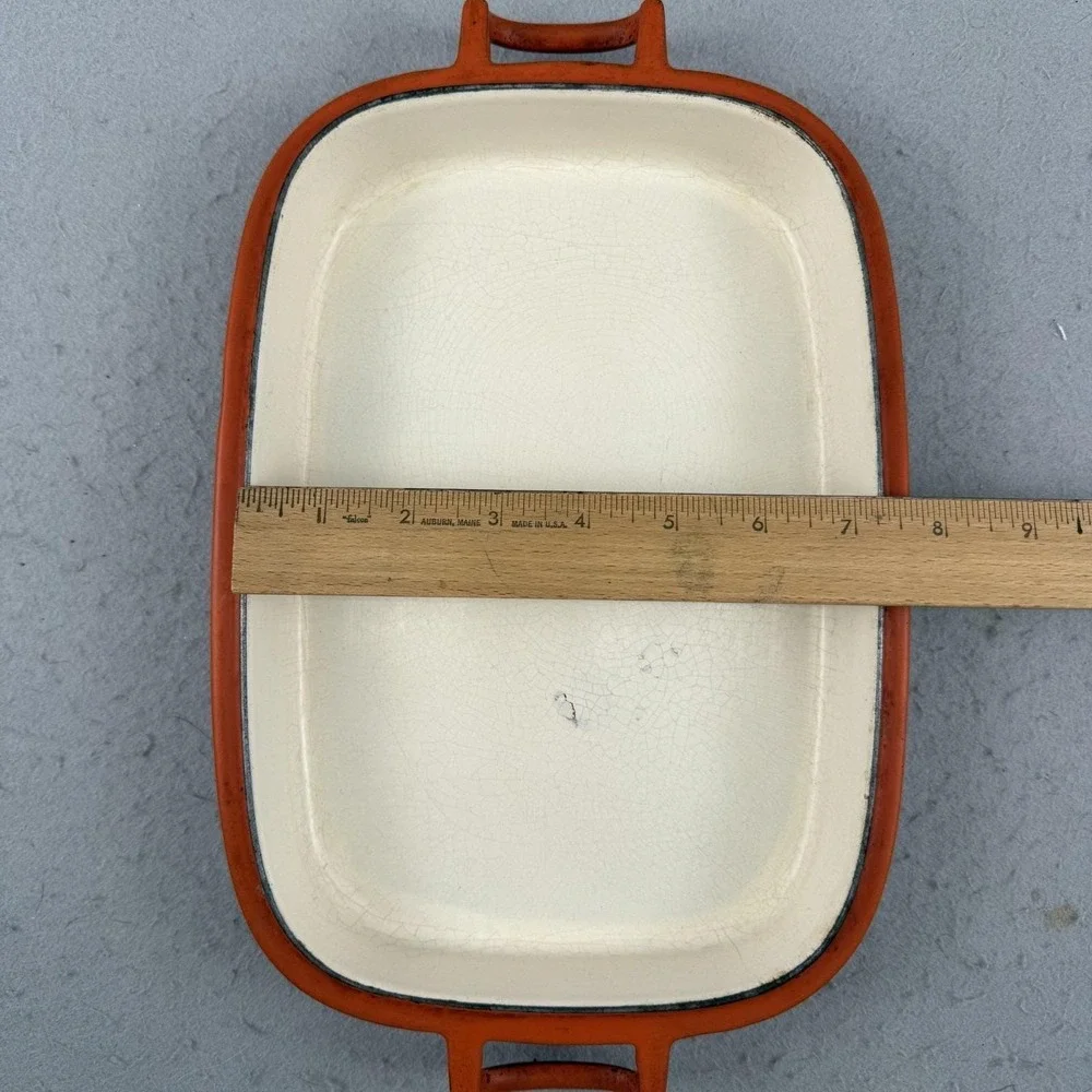 Dansk Orecast Rectangular Skillet Lid Baker‎ Orange Quistgaard JHQ As-Is